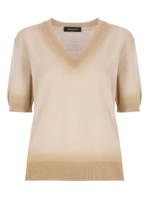 Fabiana Filippi V-neck short-sleeve cotton sweater