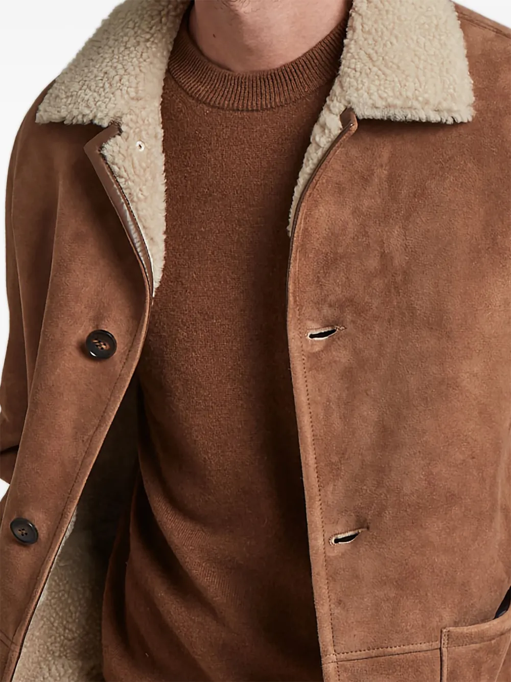 Manzoni 24 shearling button coat | Leather Coats | Image 2
