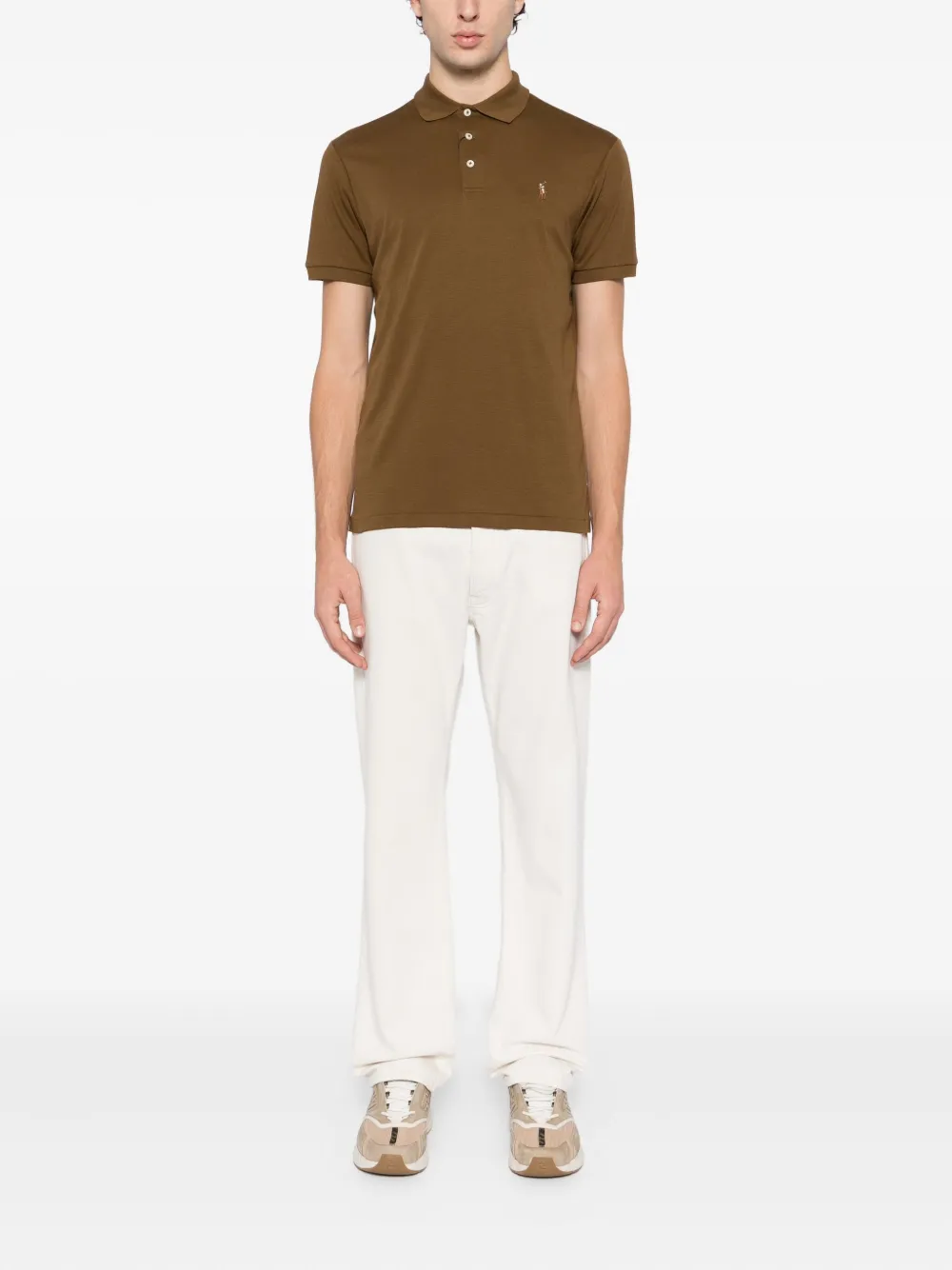 Polo Ralph Lauren Poloshirt met geborduurd logo Bruin