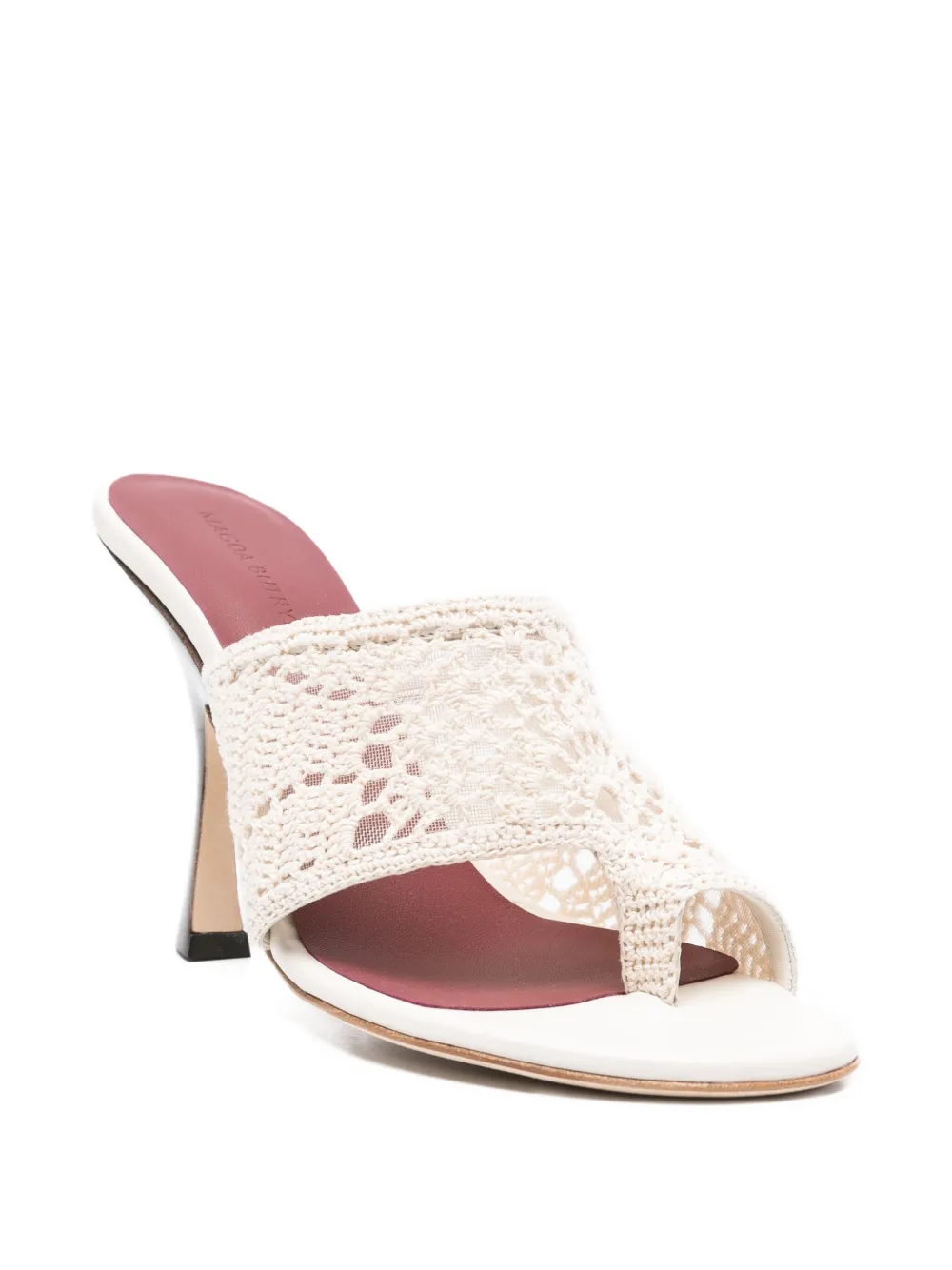 Magda Butrym 100mm crochet thong heeled sandals Neutrals
