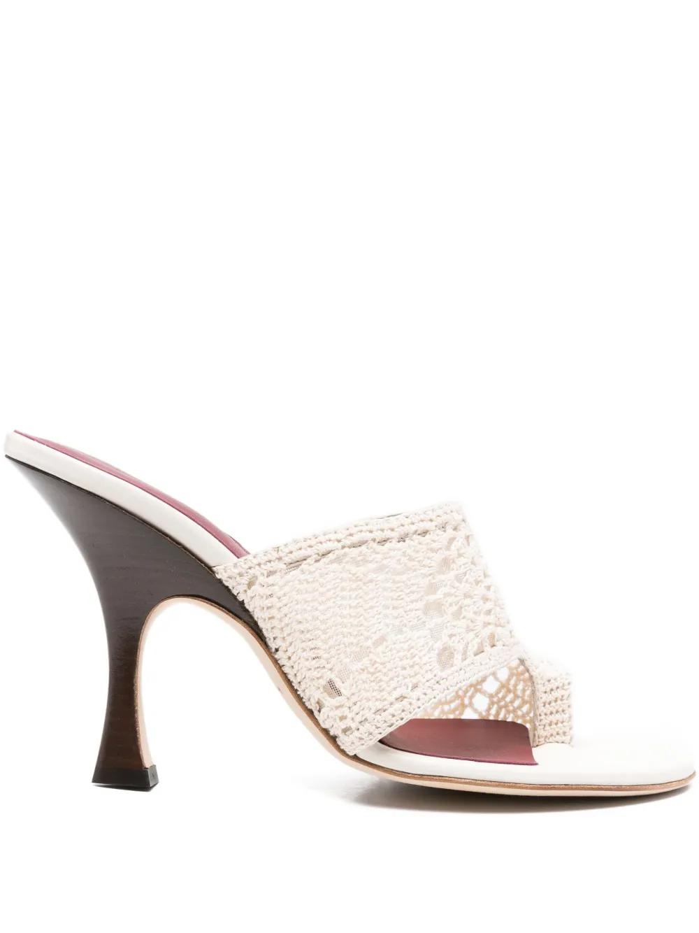 Magda Butrym 100mm crochet thong heeled sandals Neutrals