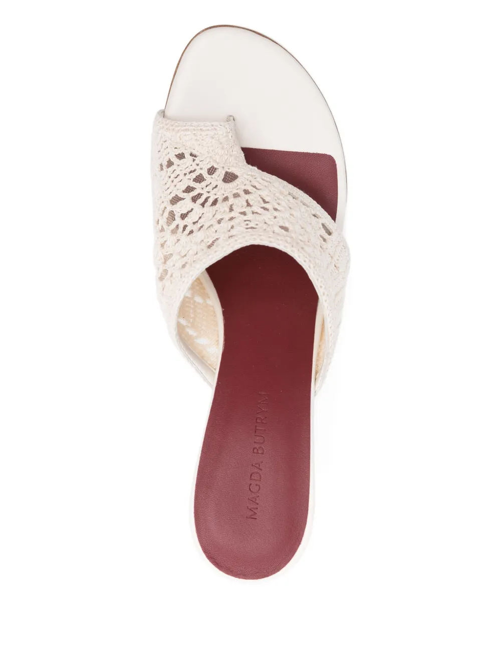 Magda Butrym 100mm crochet thong heeled sandals Neutrals