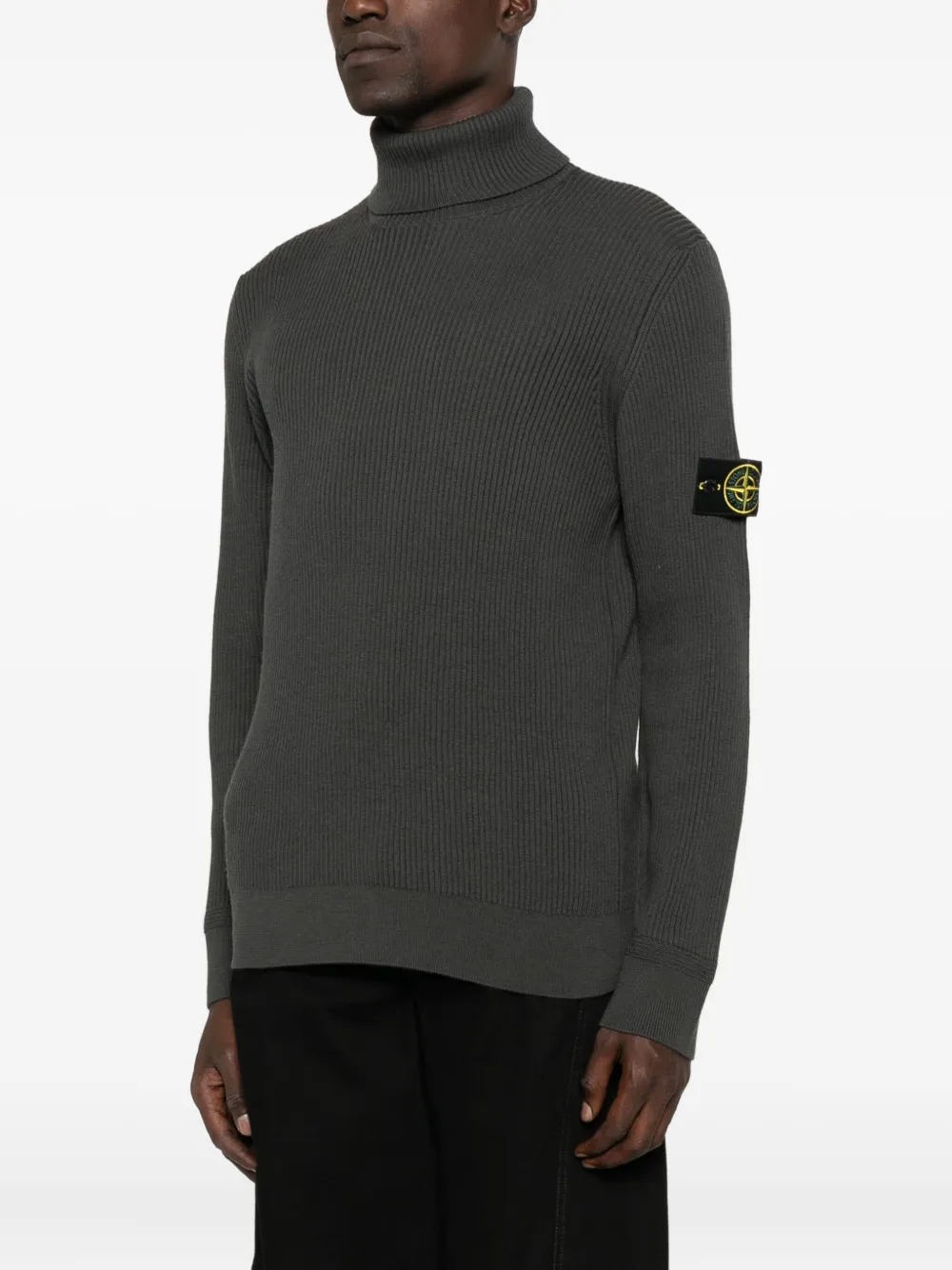 Stone Island ribbed turtleneck sweater - Grijs