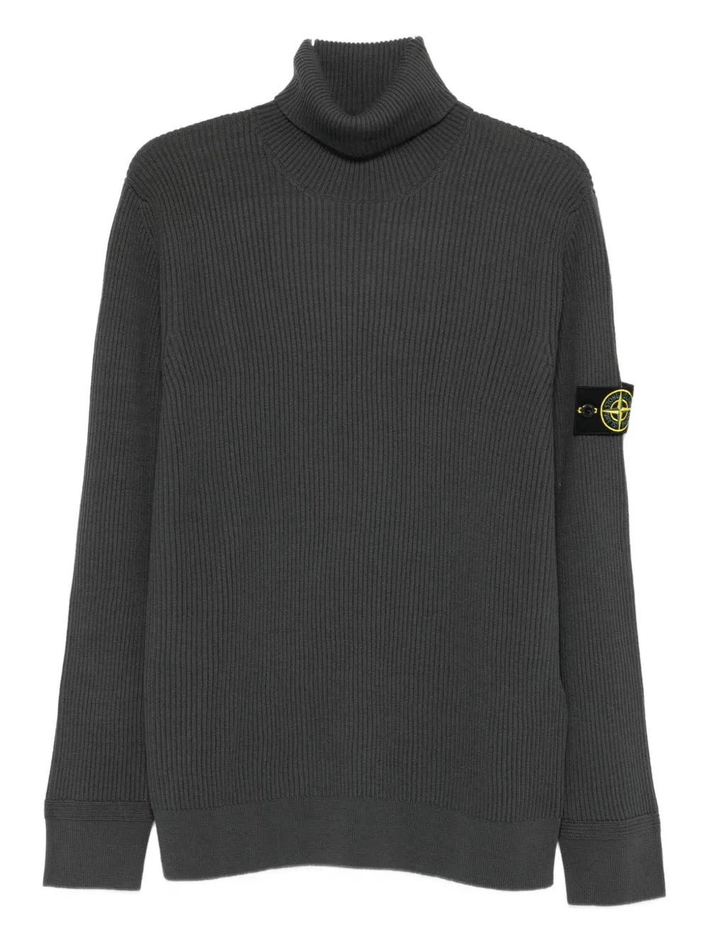 Stone Island ribbed turtleneck sweater Grijs
