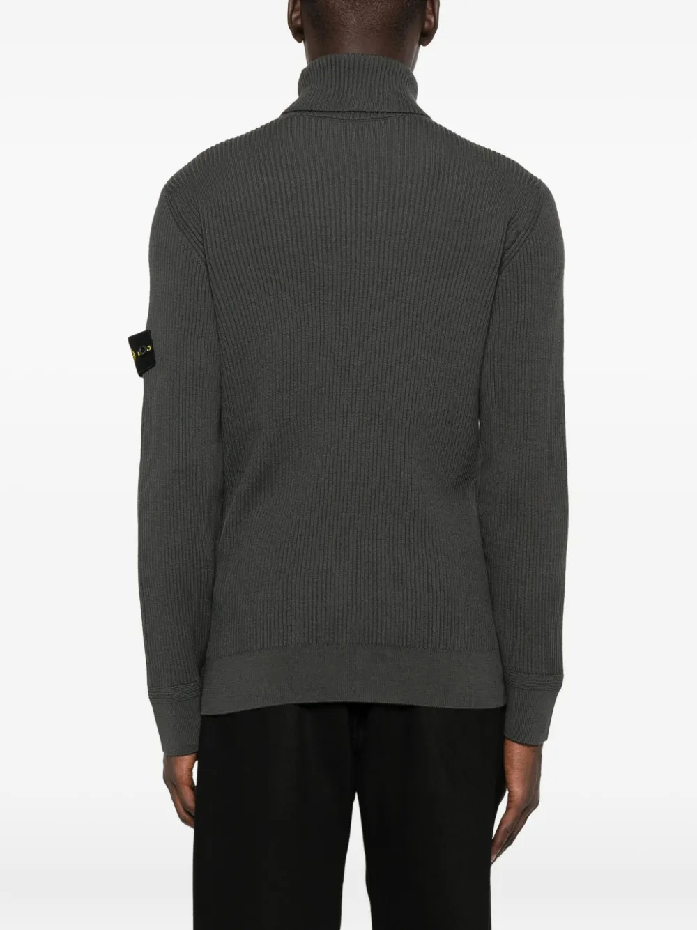 Stone Island ribbed turtleneck sweater Grijs