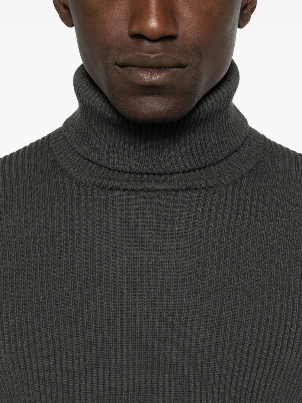 Stone Island ribbed turtleneck sweater Grijs