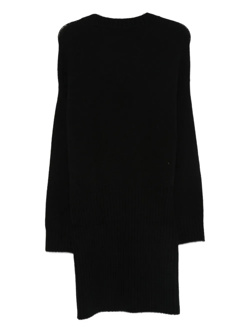 Closed crew-neck knit midi dress Zwart