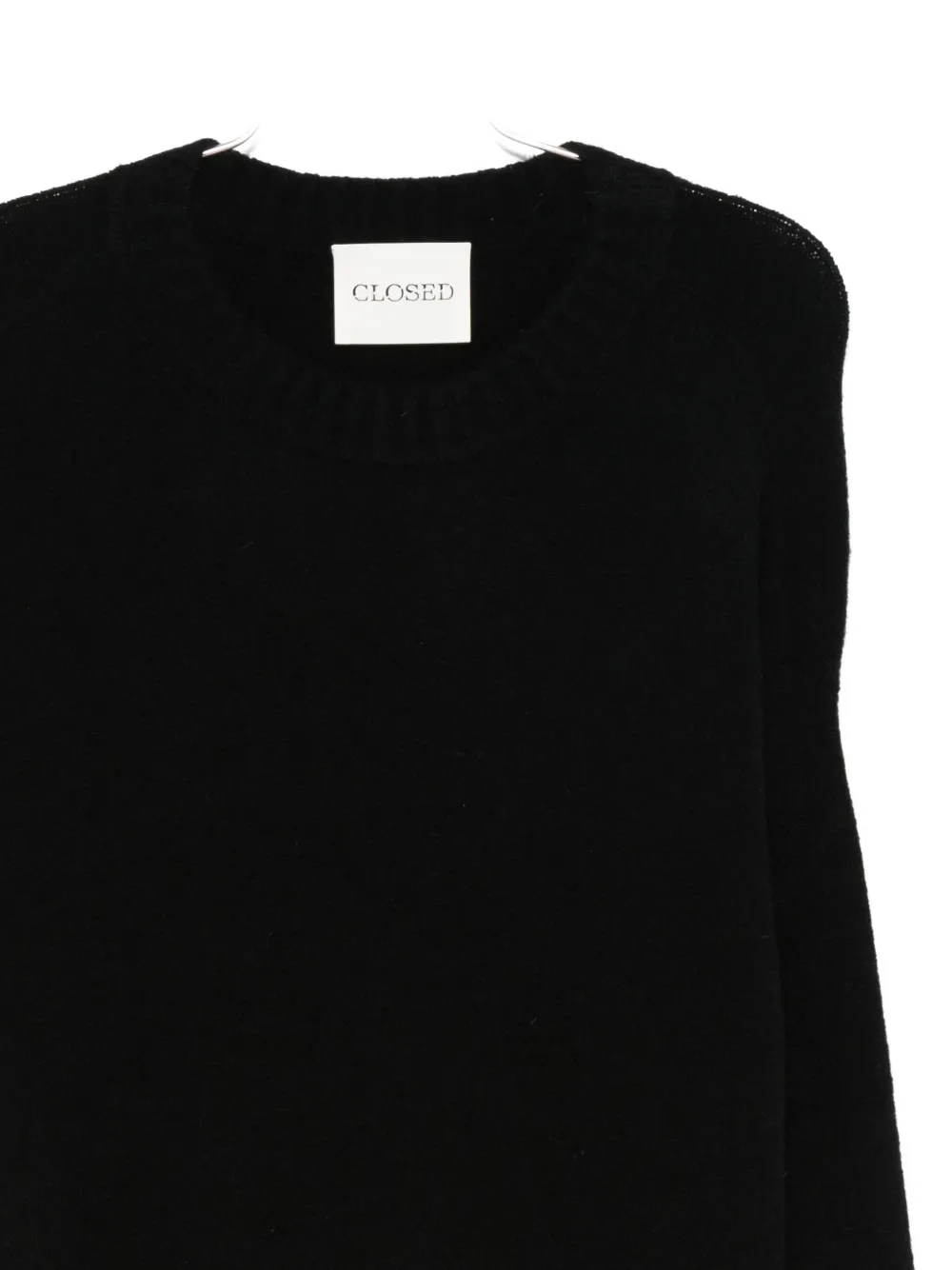 Closed crew-neck knit midi dress Zwart