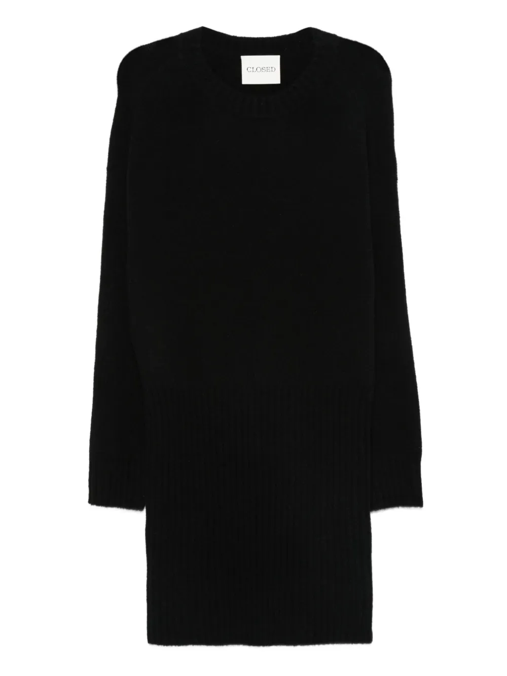 Closed crew-neck knit midi dress | Black | Image 1