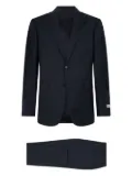 Canali two-button logo-patch suit - Blue