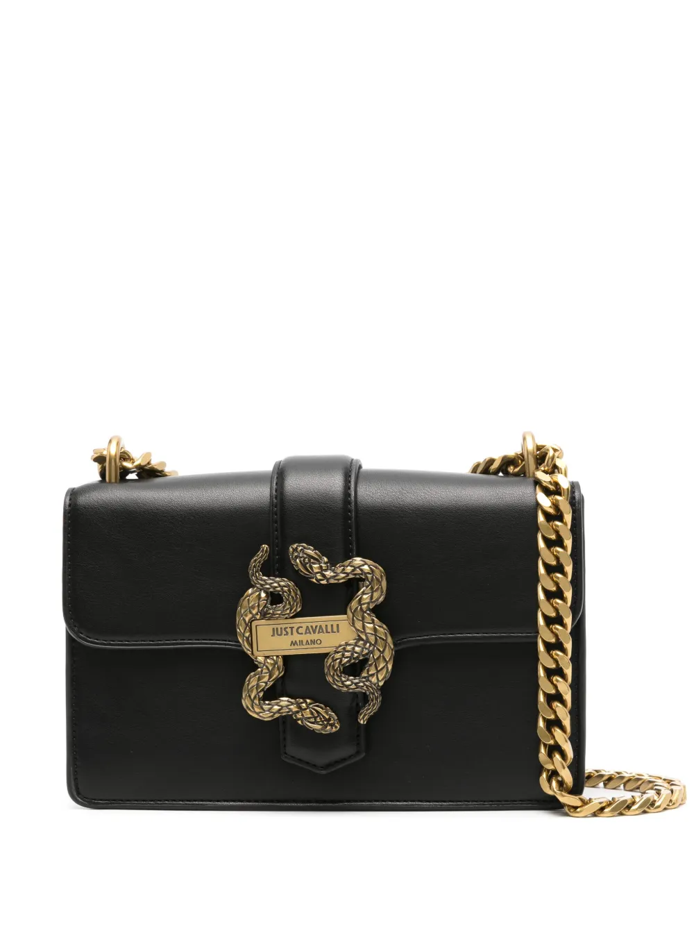 Just Cavalli Embossed-logo Cross Body Bag In Black