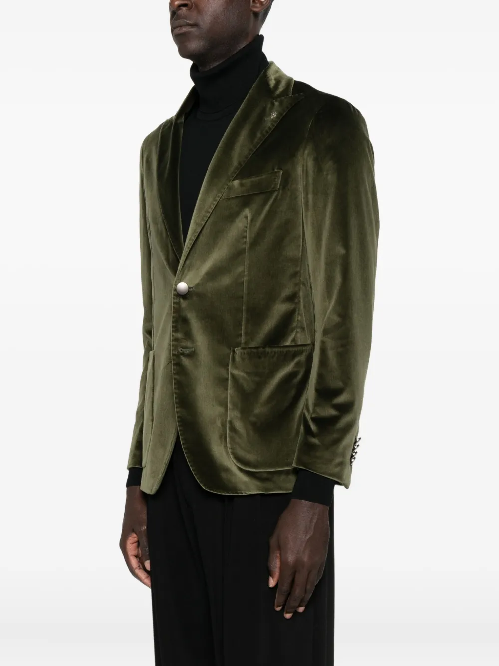 Tagliatore Long-sleeves Patch-pocket Blazer In Green
