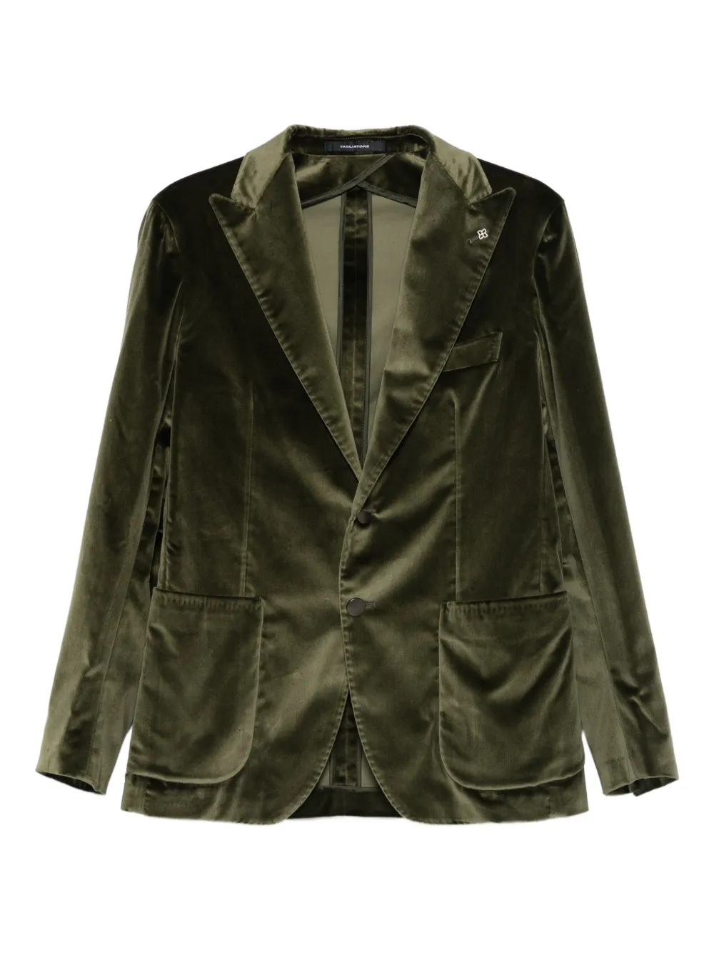 Tagliatore long-sleeves patch-pocket blazer | Green | Image 1