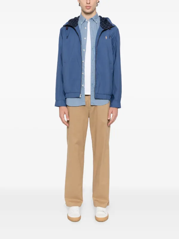 Polo Ralph Lauren Logo Hooded Jacket Blue FARFETCH PH
