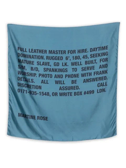 Martine Rose text-print silk scarf