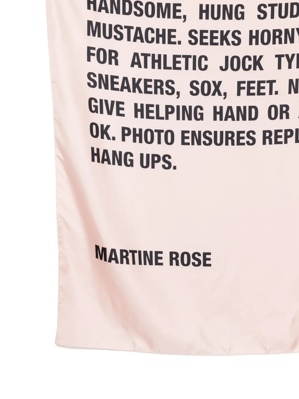 Martine Rose text-print silk scarf - Roze