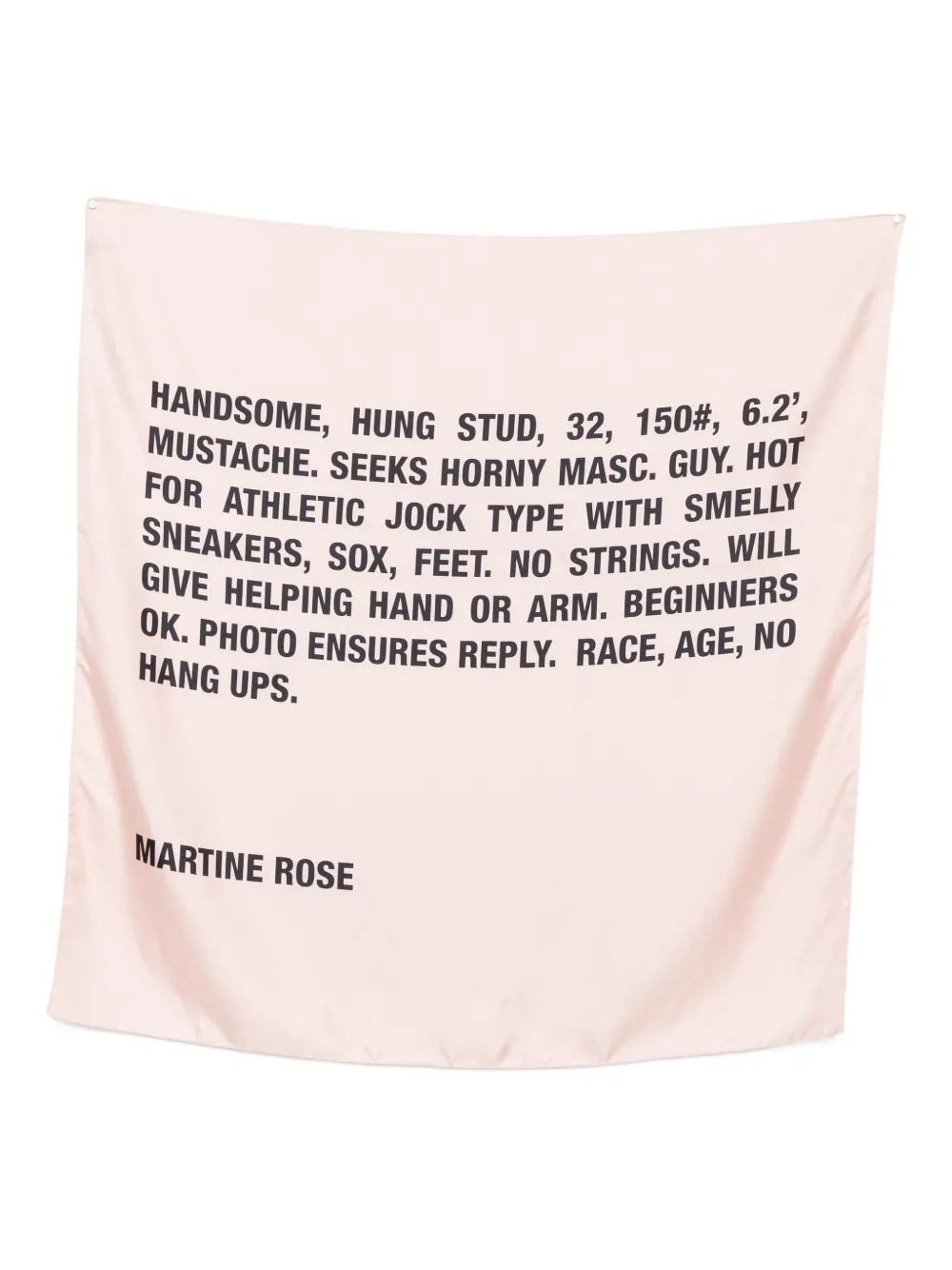 Martine Rose text-print silk scarf - Rosa