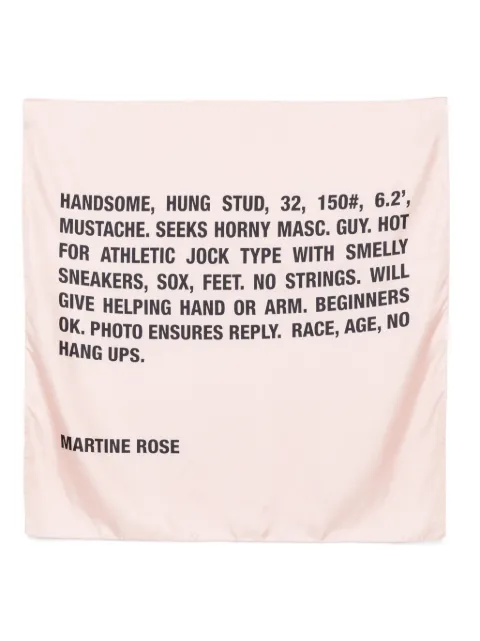 Martine Rose text-print silk scarf