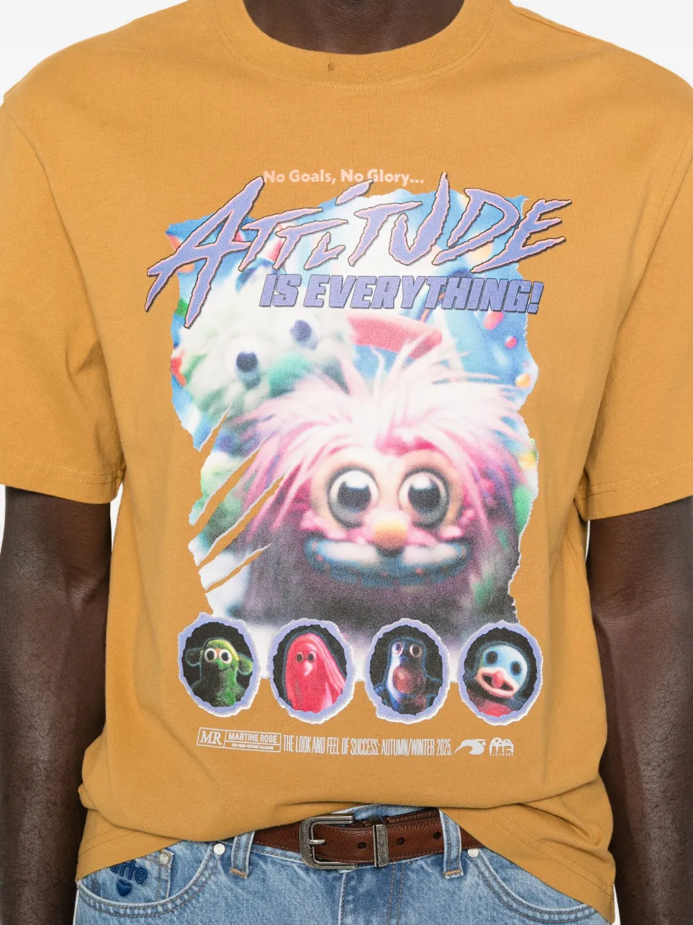 Martine Rose Katoenen T-shirt met grafische print Bruin