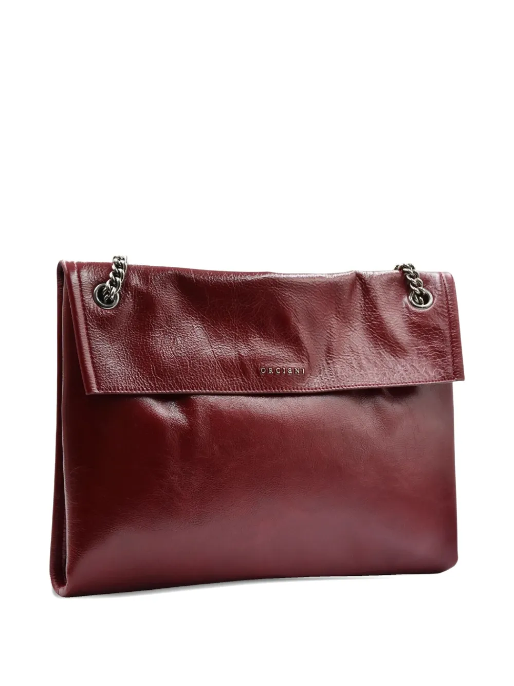 Orciani Medium Chain-strap Leather Shoulder Bag In Red