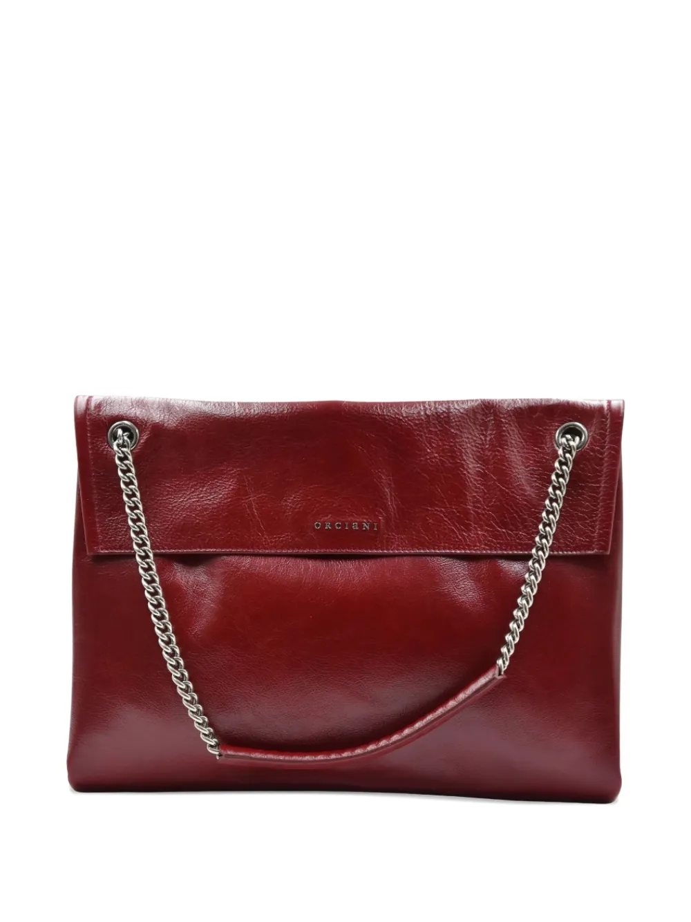 Orciani Medium Chain-strap Leather Shoulder Bag In Red