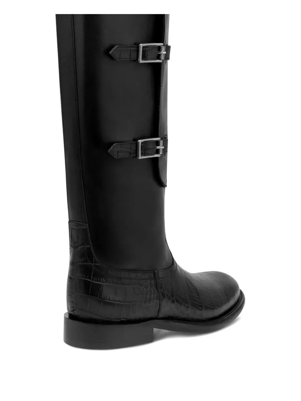 Paris Texas 20mm Montana Buckle crocodile-embossed boots Black