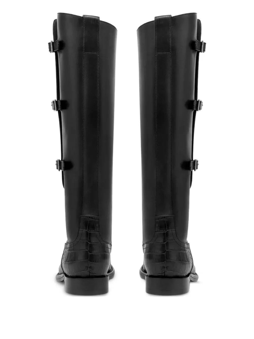 Paris Texas 20mm Montana Buckle crocodile-embossed boots Black