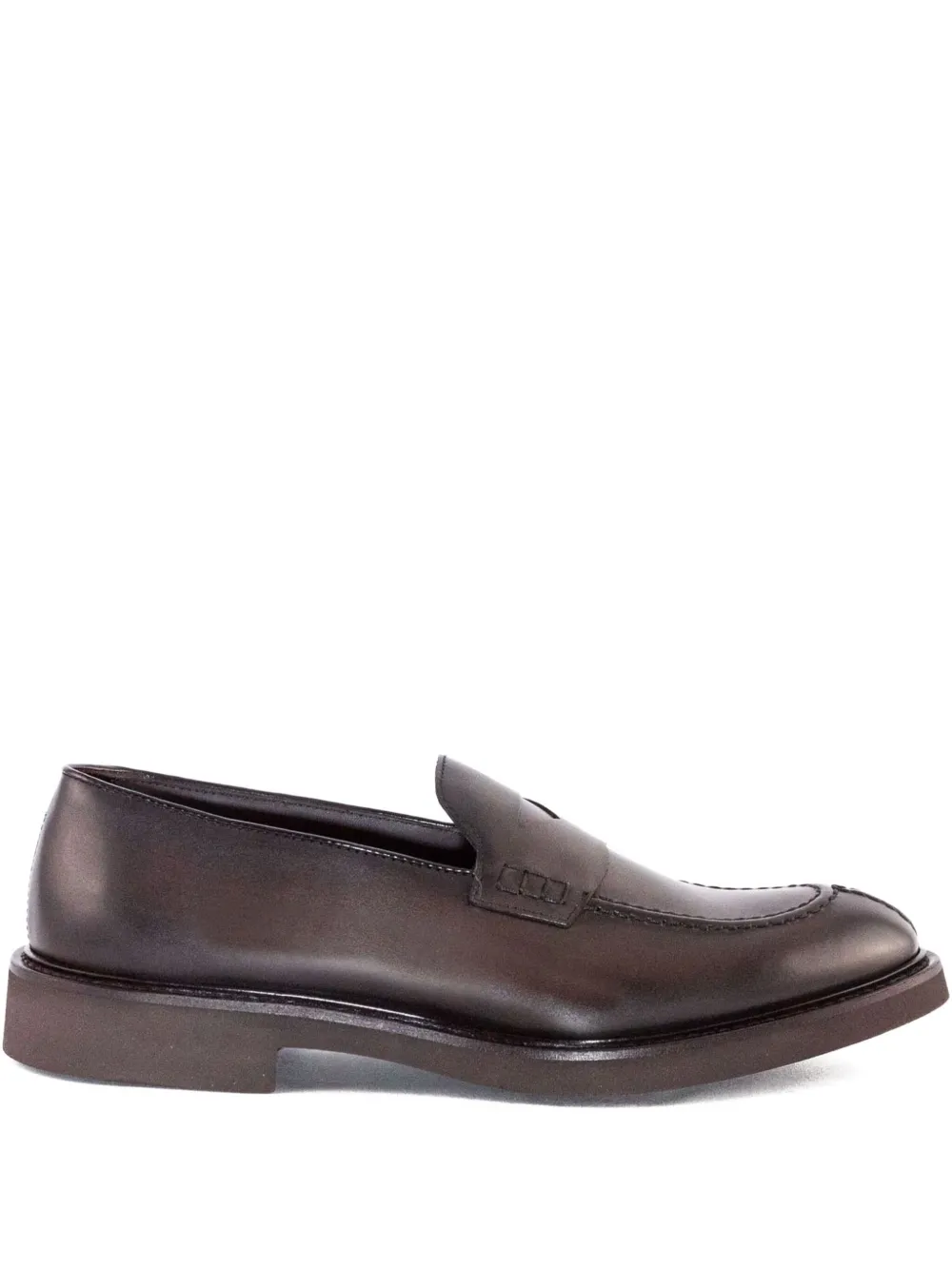 Doucal's leather penny loafers Brown
