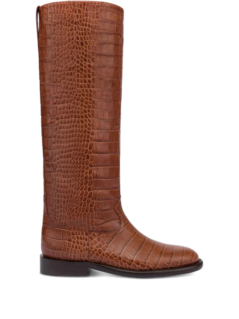 Paris Texas 20mm Montana croco-embossed leather boots Brown