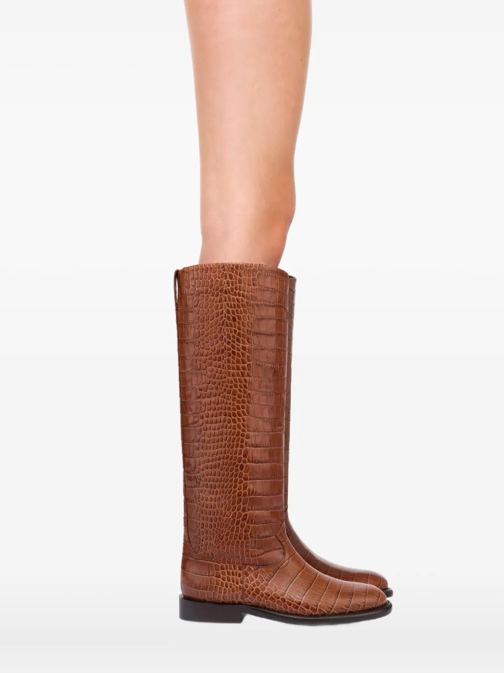 Paris Texas 20mm Montana croco-embossed leather boots Brown