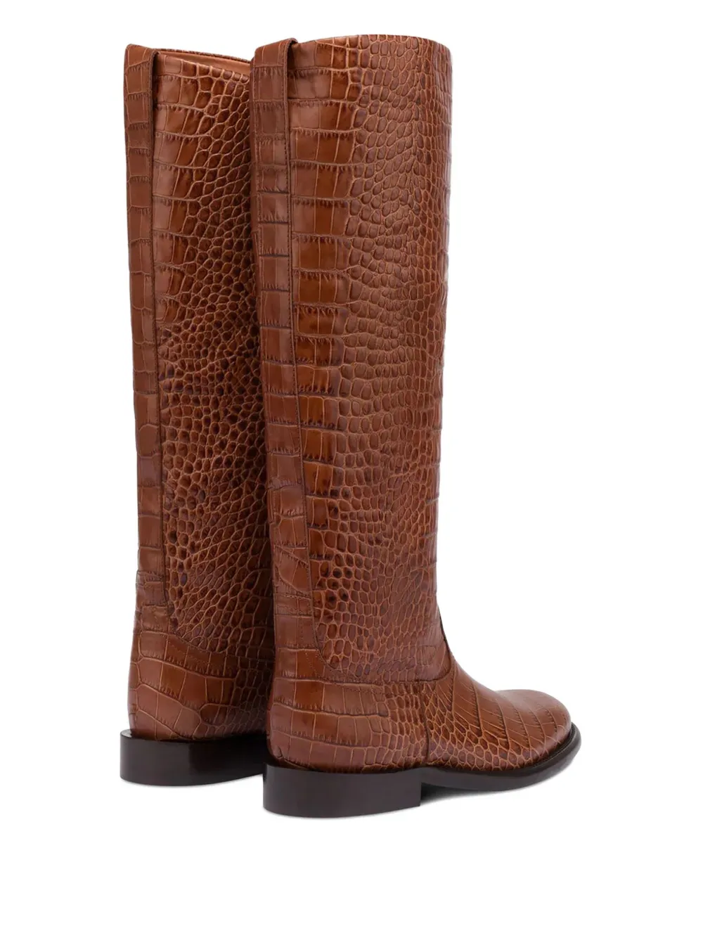 Paris Texas 20mm Montana croco-embossed leather boots Brown