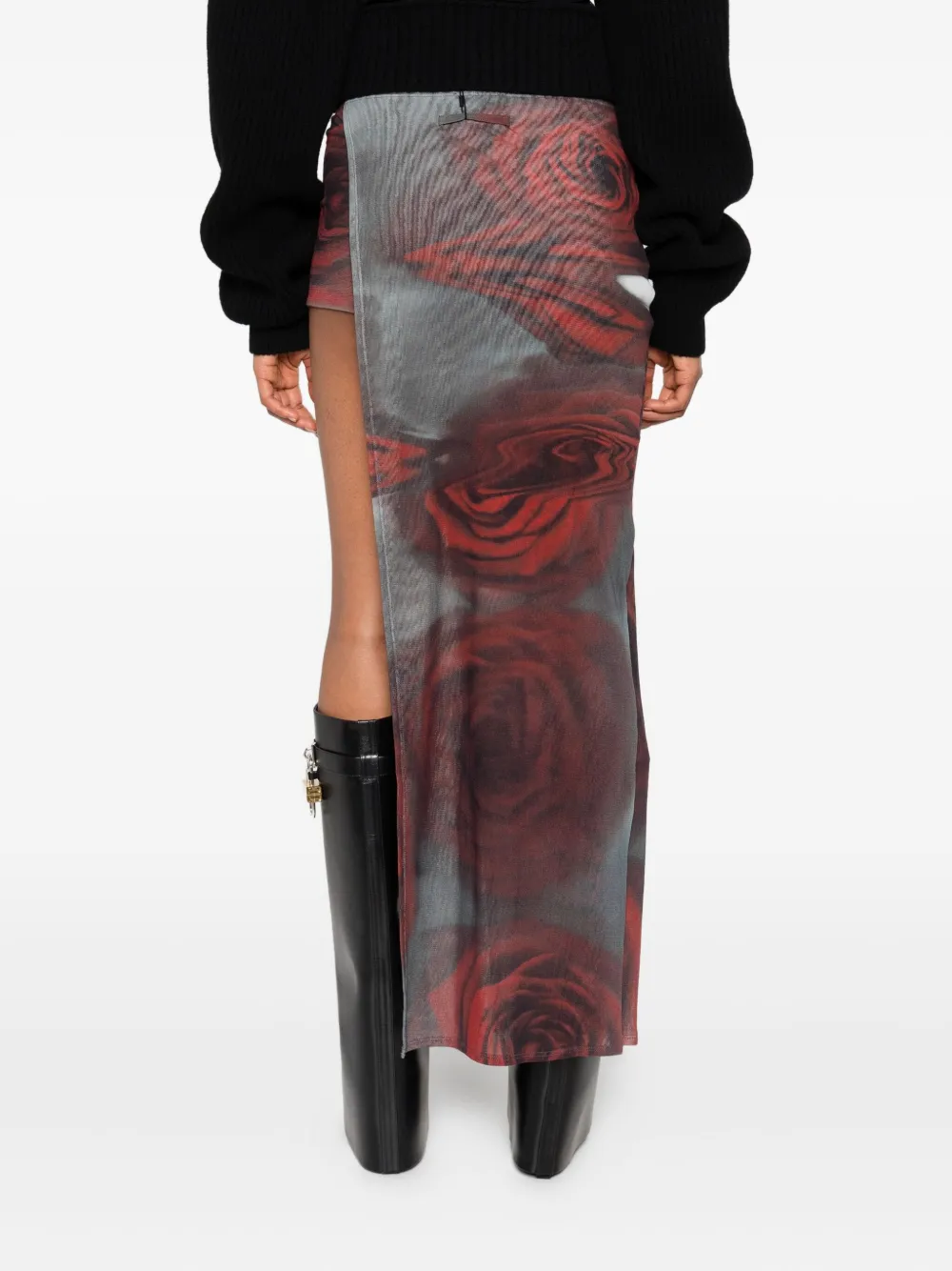 Jean Paul Gaultier Blurry Roses Mini Skort In Multi