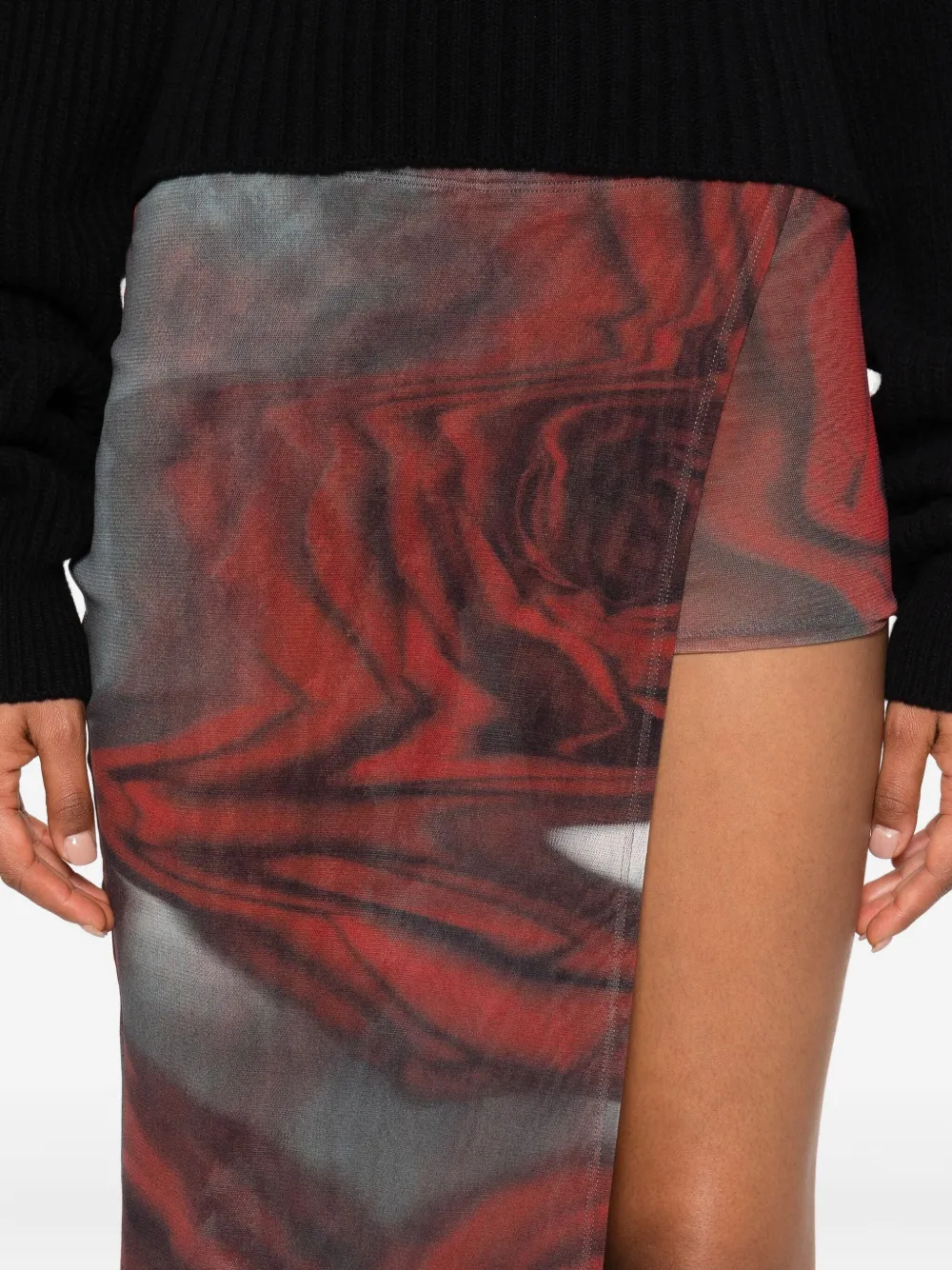 Jean Paul Gaultier Blurry Roses Mini Skort In Multi