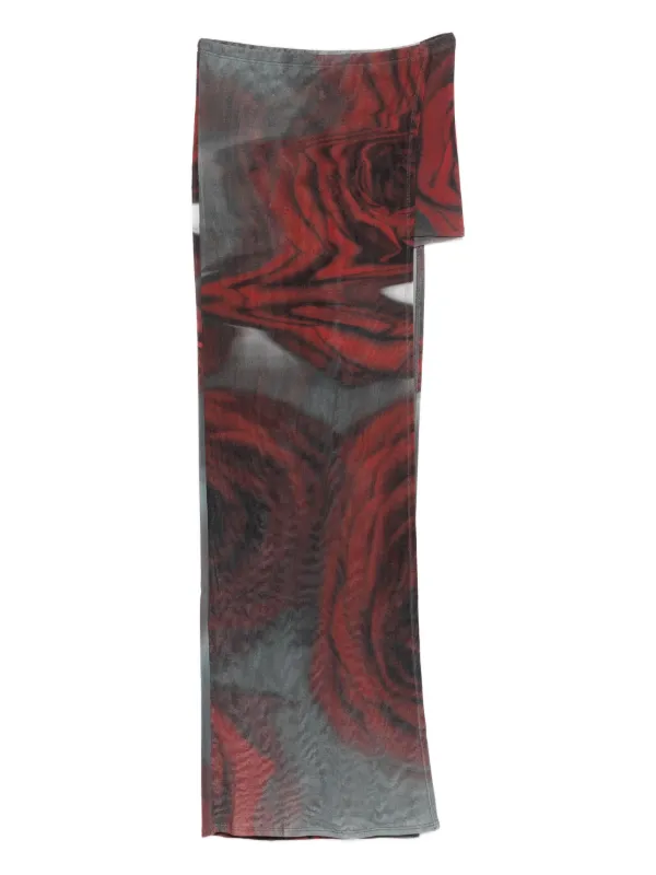 Jean Paul Gaultier Blurry Roses Mini Skort in Red