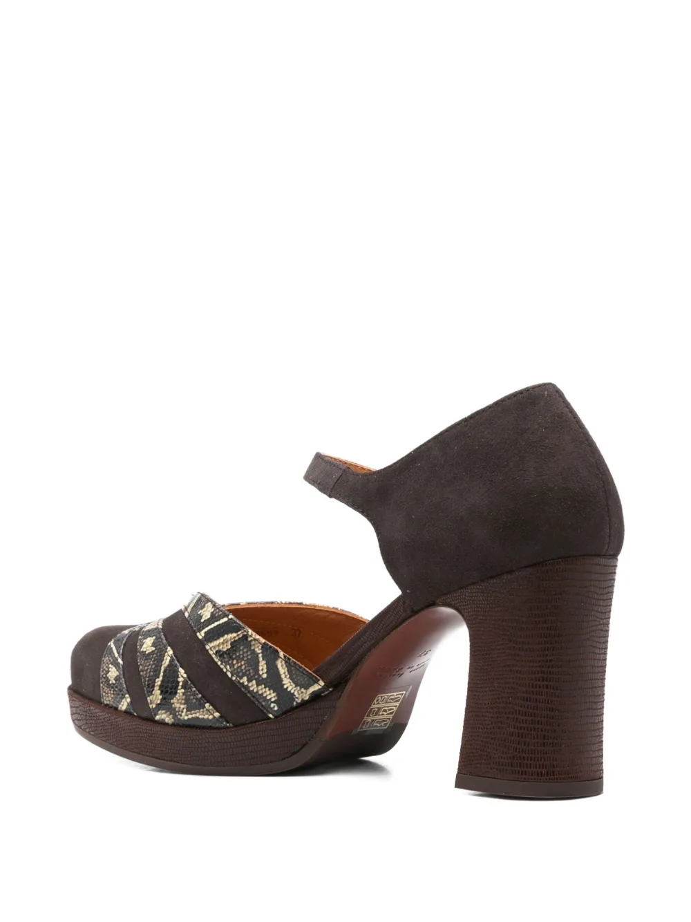 Chie Mihara 80mm ankle-strap heeled pumps Brown