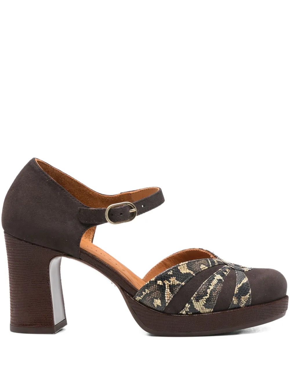 Chie Mihara 80mm ankle-strap heeled pumps Bruin