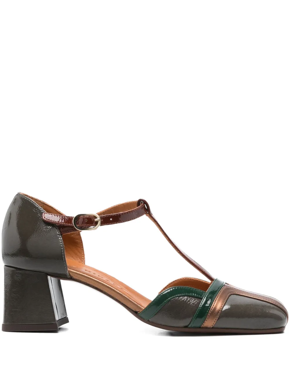 Chie Mihara 60mm T-bar block-heel pumps - グレー Chie Mihara 60mm T-bar block-heel pumps - グレー