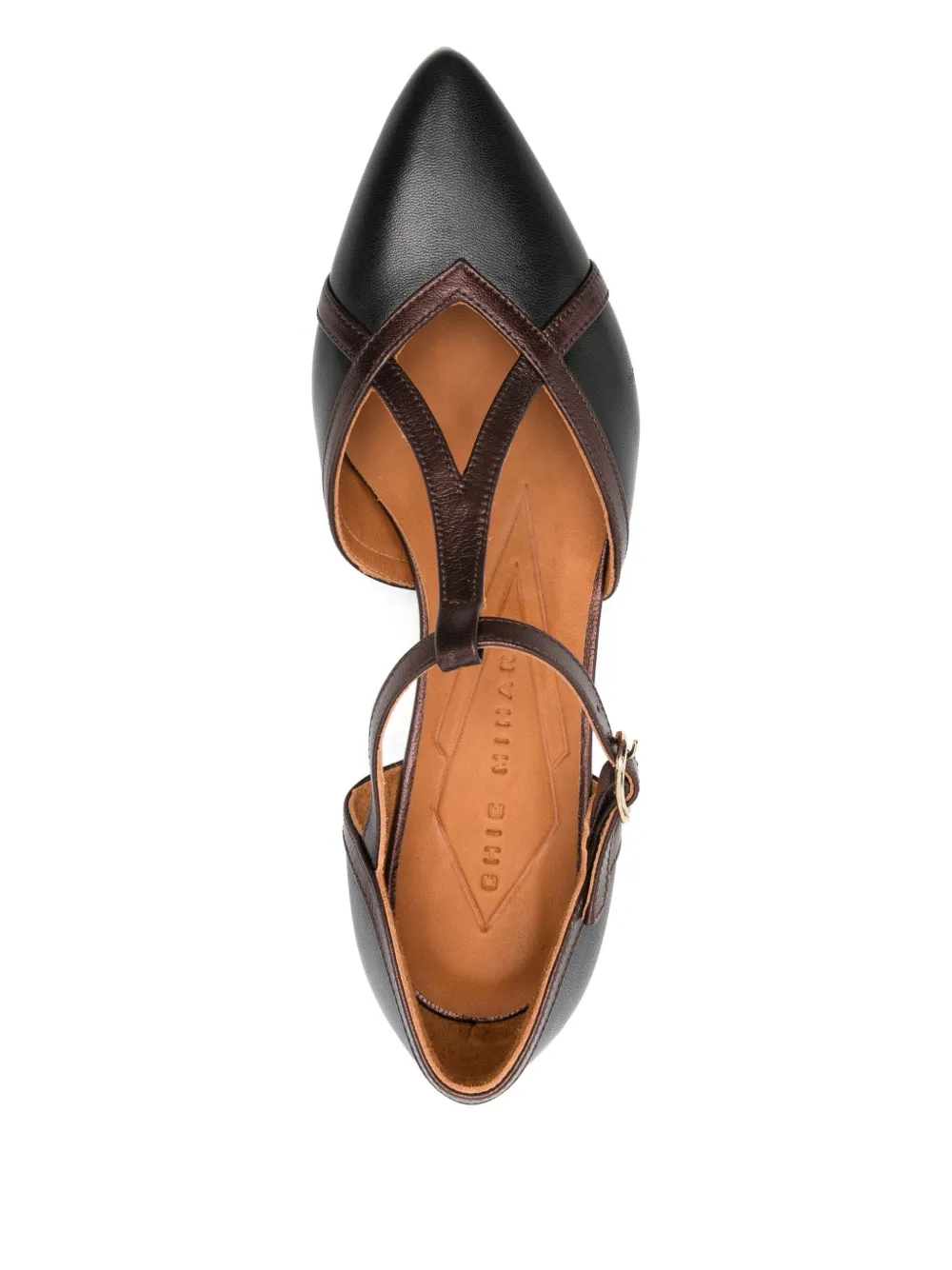 Chie Mihara 35mm Leather T-bar Pumps In Black
