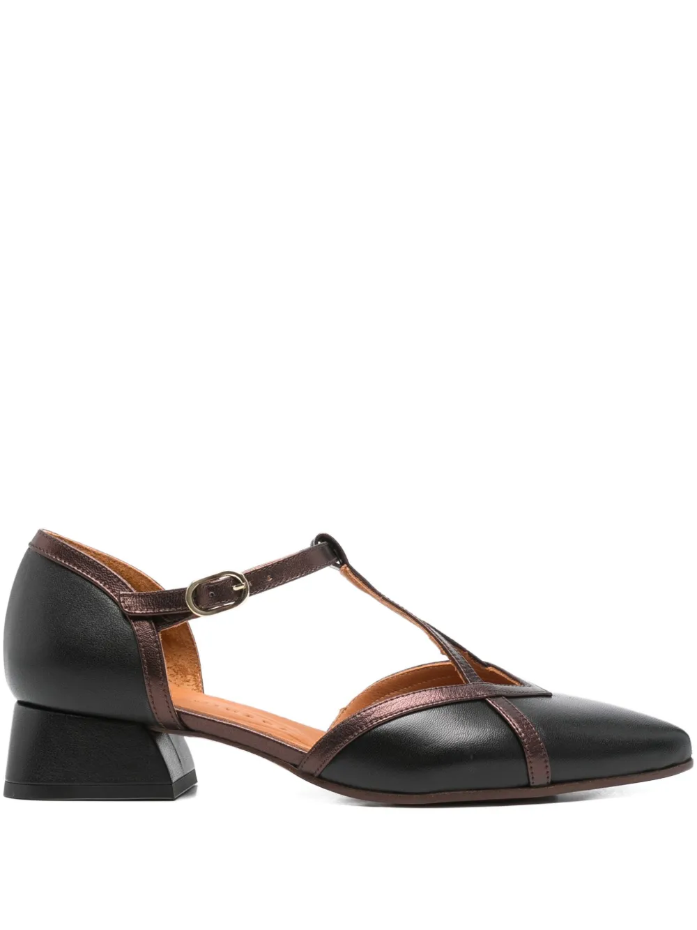 Chie Mihara 35mm leather t-bar pumps Black