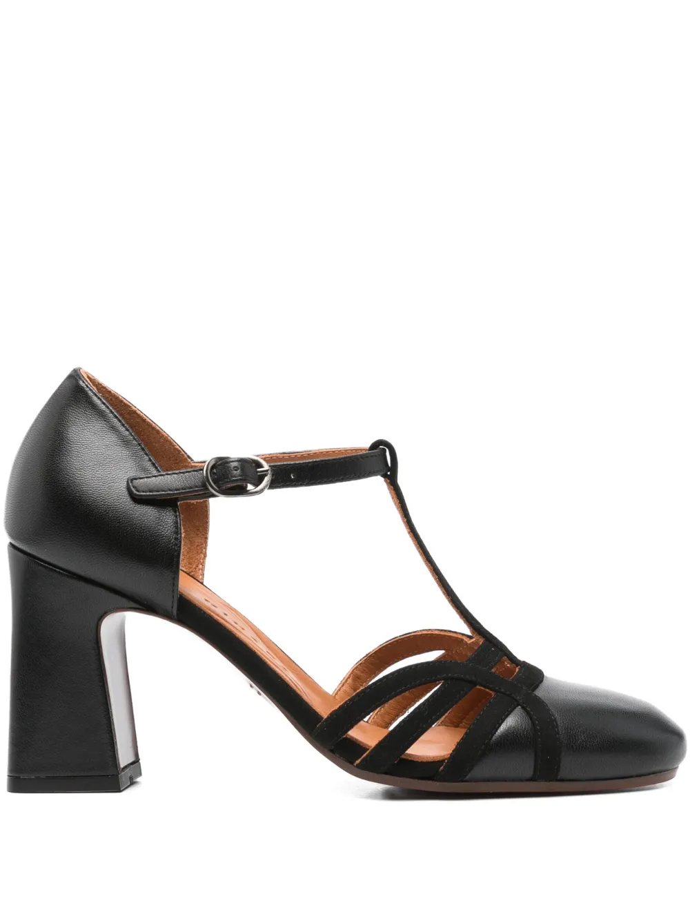 Chie Mihara 85mm T-bar block-heel pumps - ブラック Chie Mihara 85mm T-bar block-heel pumps - ブラック