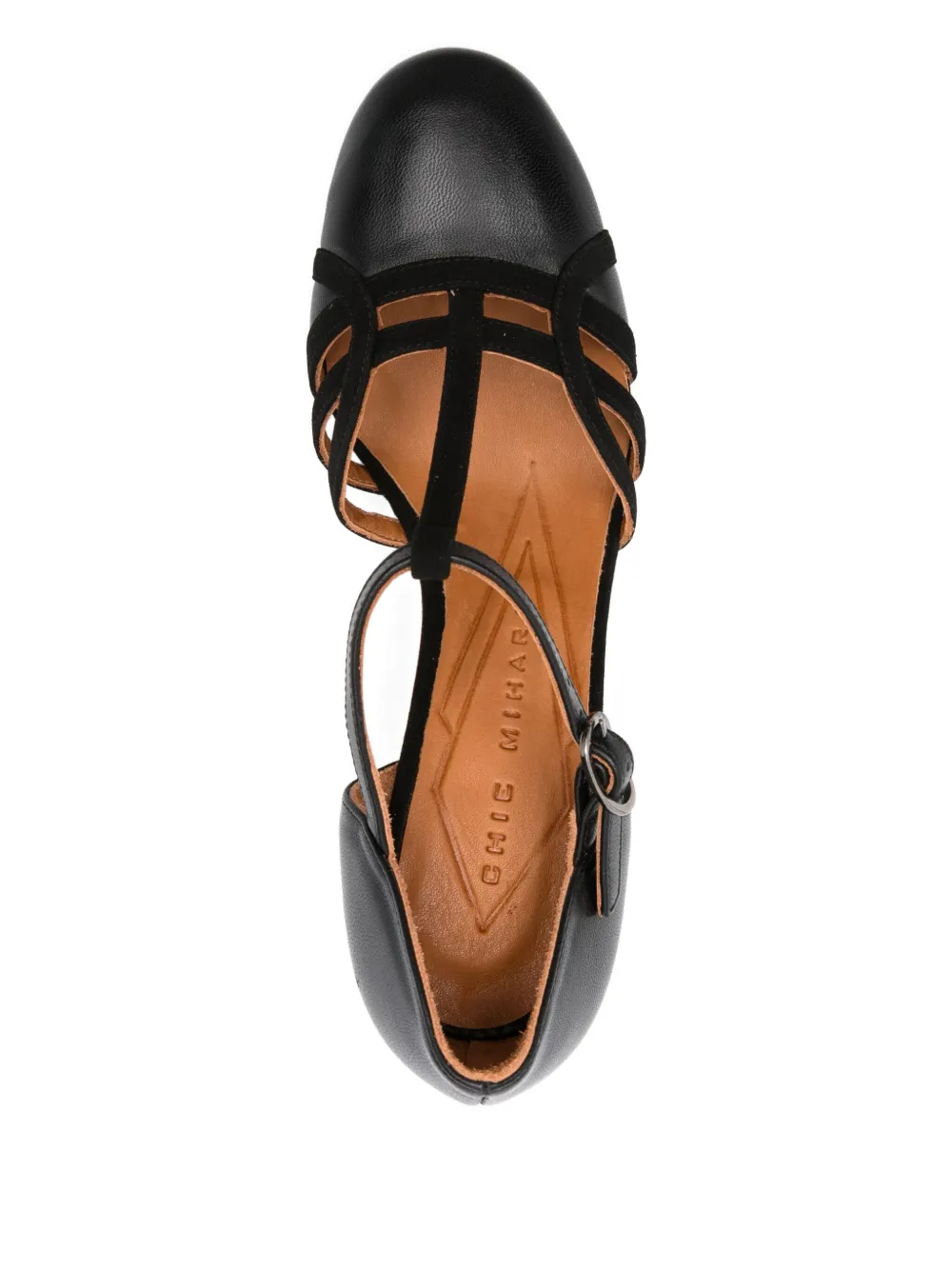 Chie Mihara 85mm T-bar block-heel pumps Black