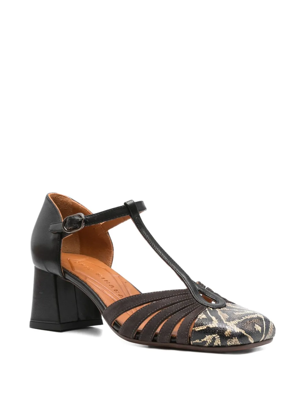 Chie Mihara 60mm t-bar block-heel pumps Brown