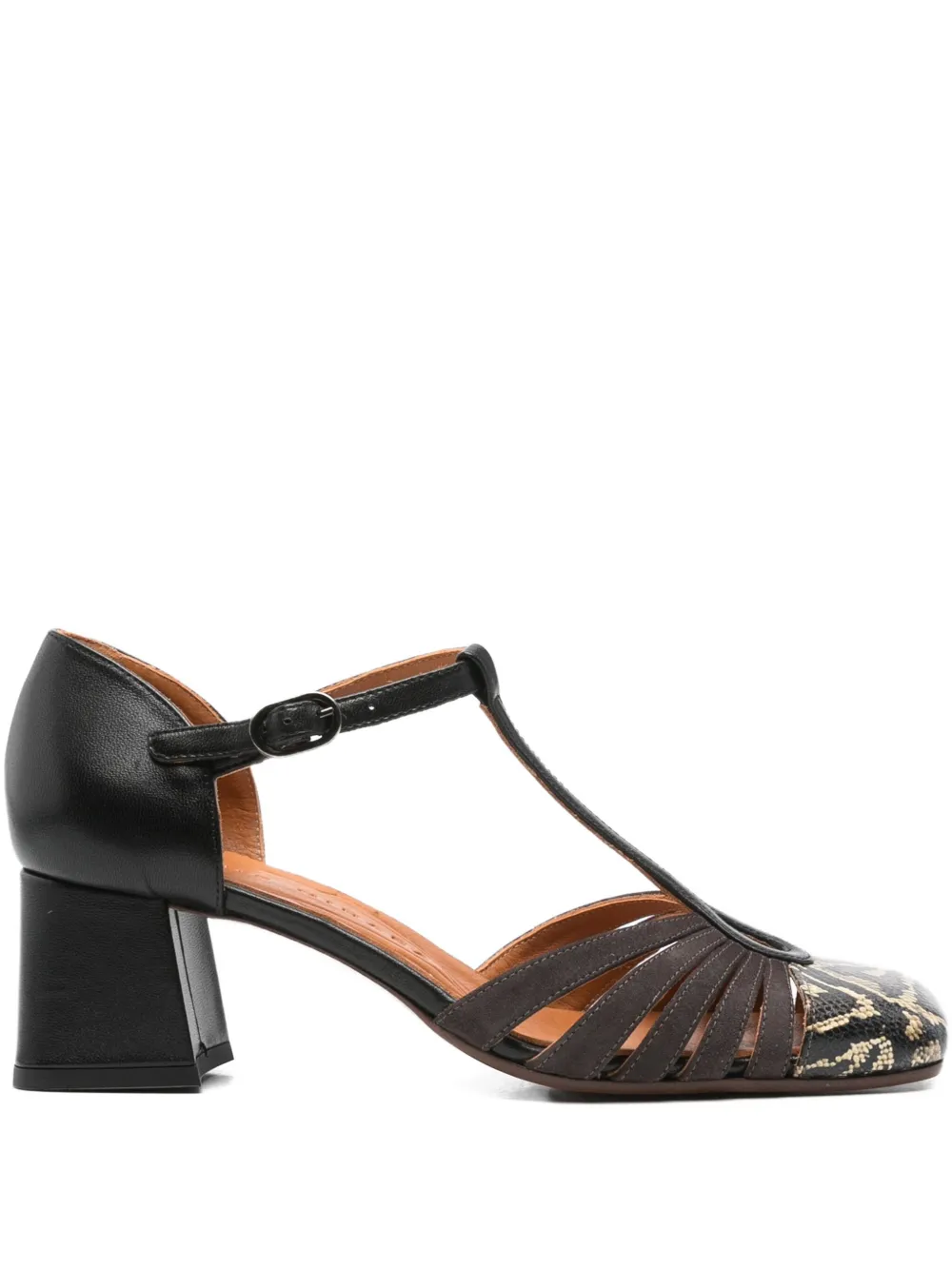 Chie Mihara 60mm t-bar block-heel pumps Bruin