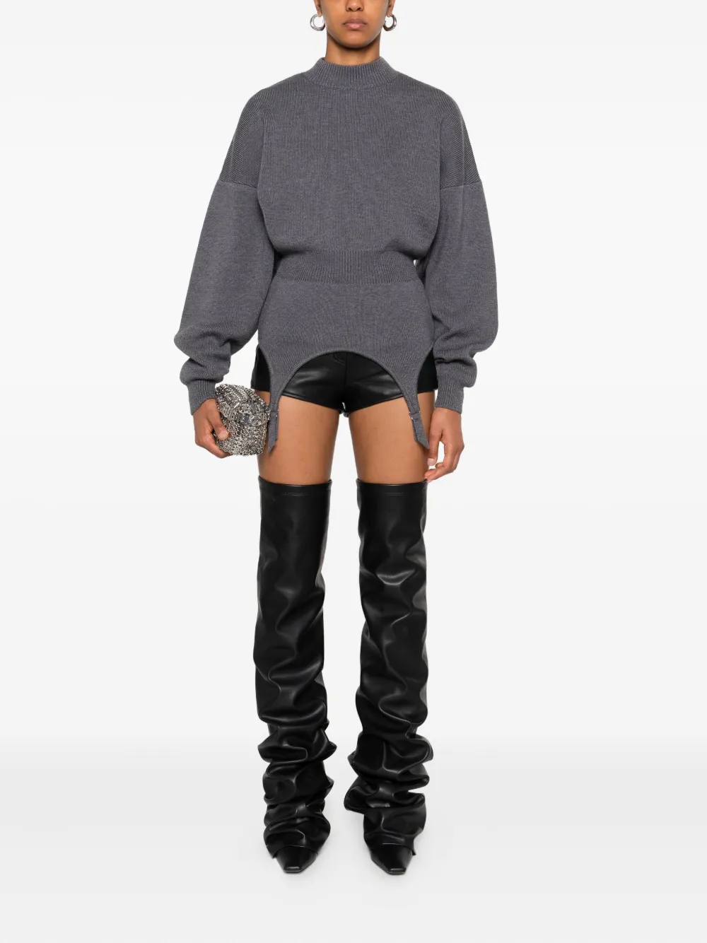 Jean Paul Gaultier mock-neck long-sleeve pullover Grijs