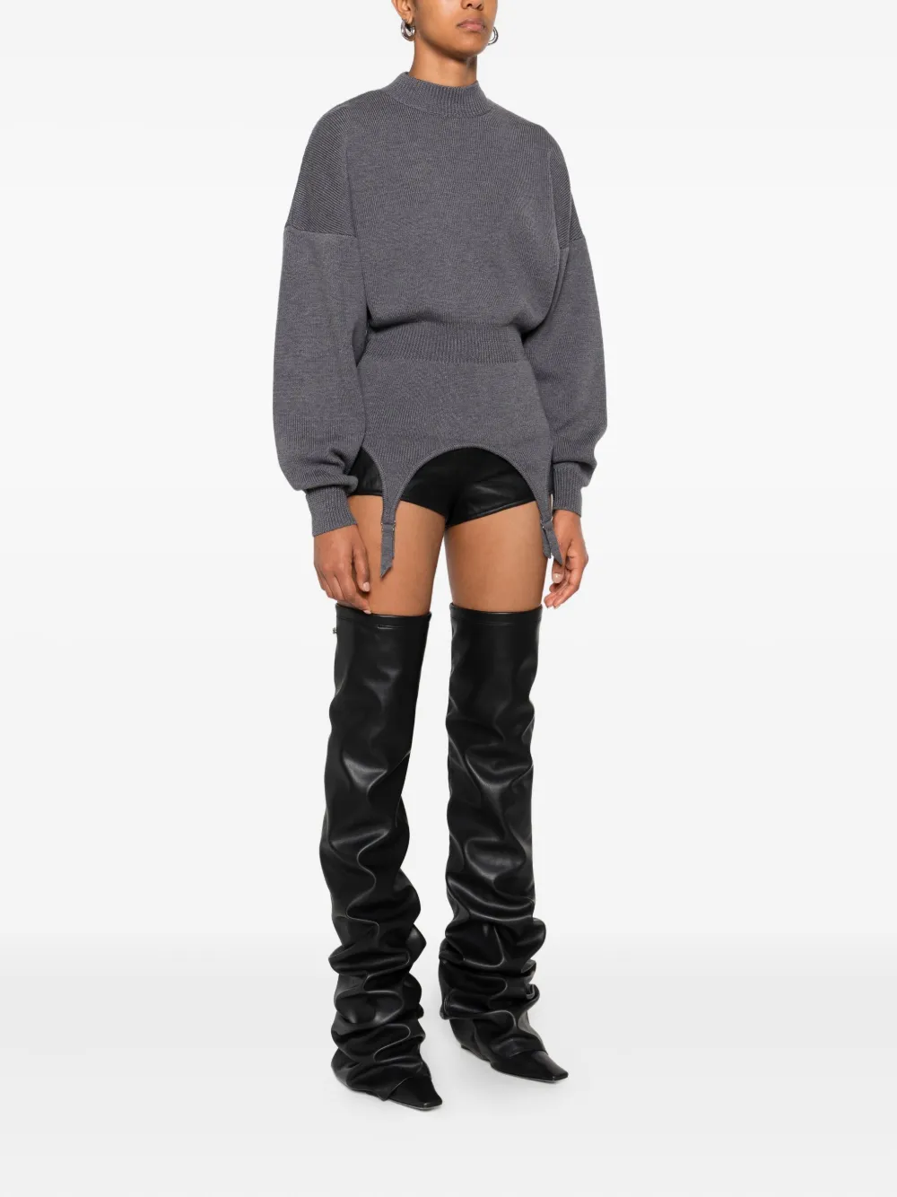 Jean Paul Gaultier mock-neck long-sleeve pullover Grijs