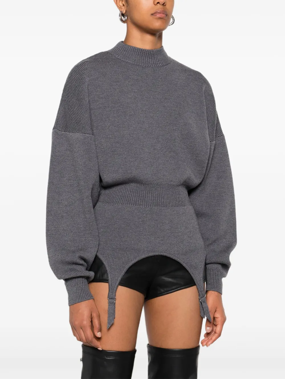  Jean Paul Gaultier Mock-neck Long-sleeve Pullover - Grey 
