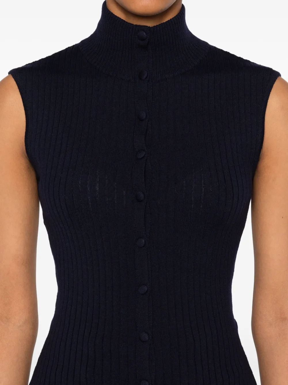 Jean Paul Gaultier ribbed sleeveless top Blauw