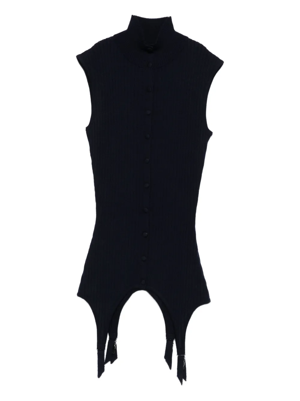 Jean Paul Gaultier ribbed sleeveless top Blauw