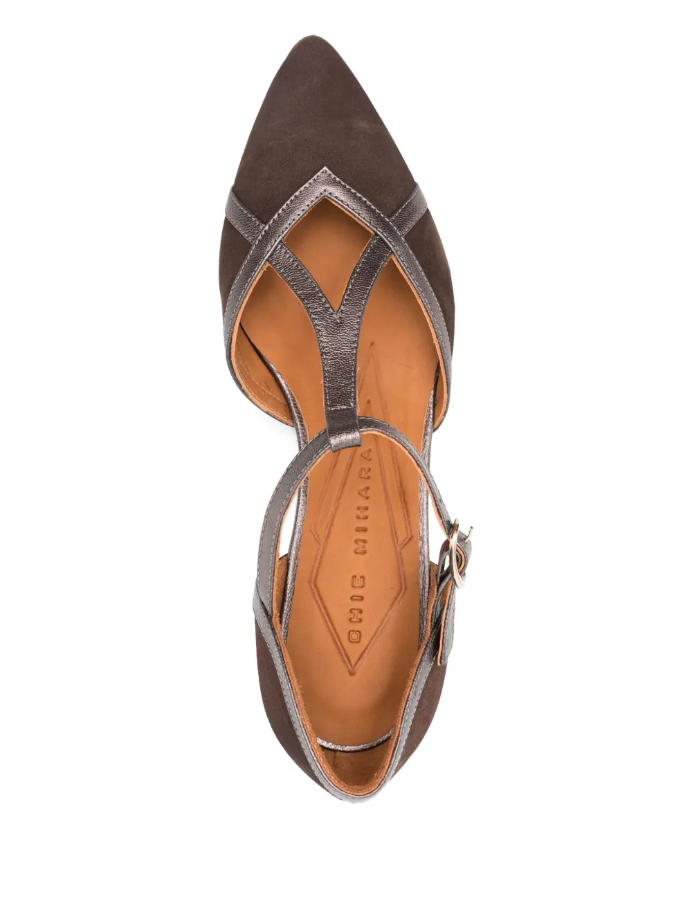Chie Mihara t-bar block-heel pumps Brown