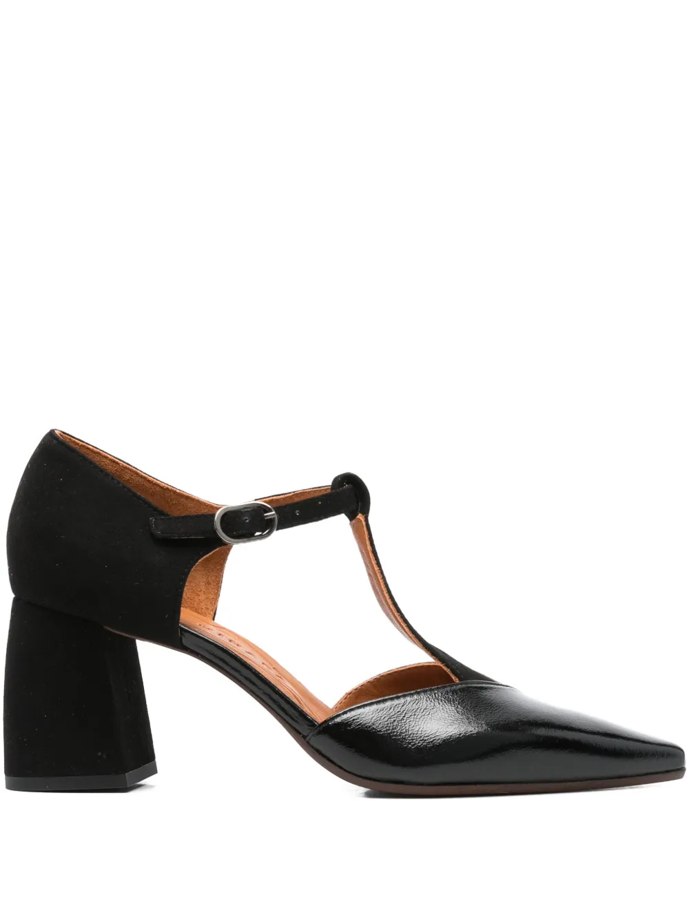 Chie Mihara 70mm t-bar block-heel pumps Zwart